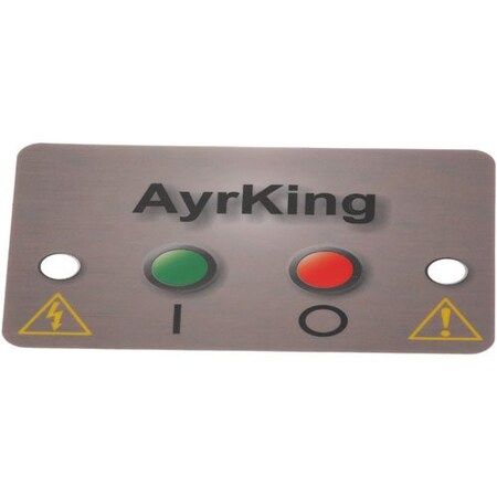 Ayrking STICKER, MYLAR CTRL BRD for AyrKing - Part No B531 B531